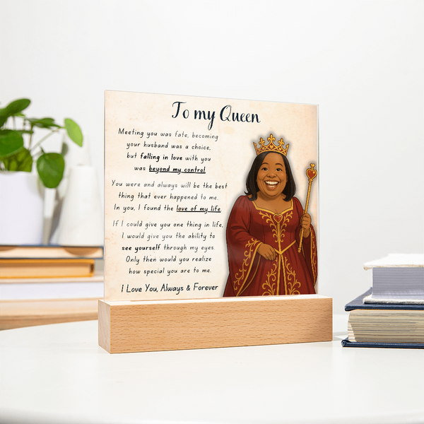 [Personalized] "To My Queen" Acrylic Plaque for Your Wife