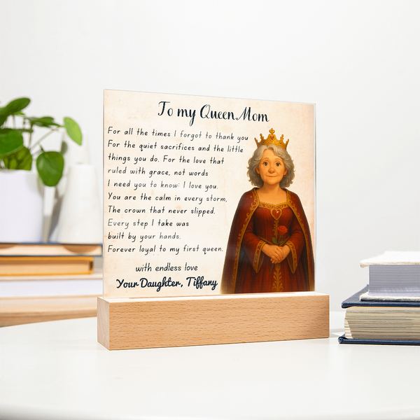[Personalized] Queen Mom Acrylic Tribute Plaque