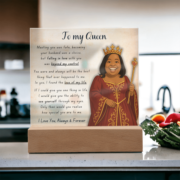 [Personalized] "To My Queen" Acrylic Plaque for Your Wife
