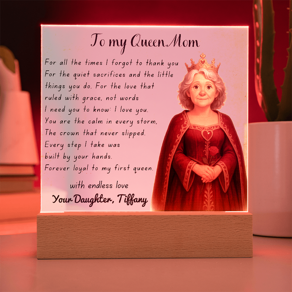 [Personalized] Queen Mom Acrylic Tribute Plaque