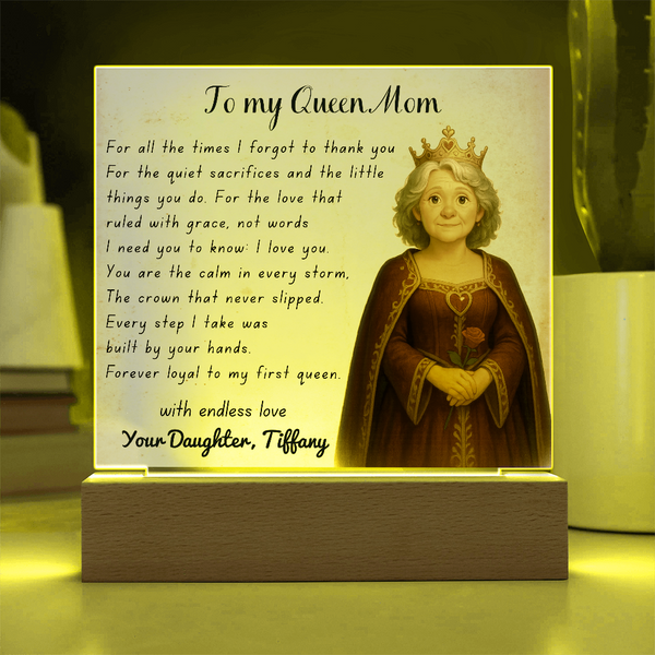 [Personalized] Queen Mom Acrylic Tribute Plaque