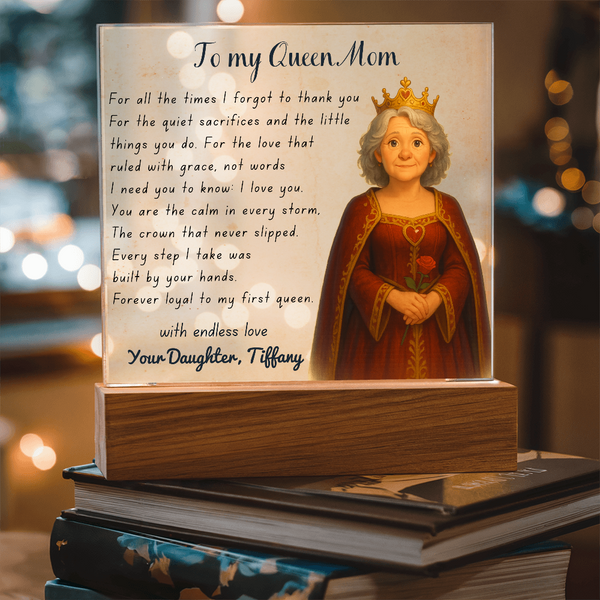 [Personalized] Queen Mom Acrylic Tribute Plaque