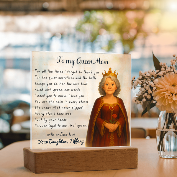 [Personalized] Queen Mom Acrylic Tribute Plaque