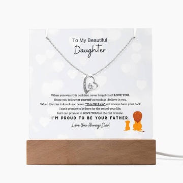 [Almost sold out] To My Beautiful Daughter, I'm proud to be your father [Acrylic Plaque & Necklace]