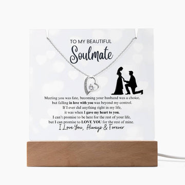 To My Beautiful Soulmate - I Was Right When I Gave The Control Of My Heart To You! [Acrylic Plaque & Necklace]