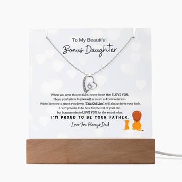 To My Bonus Daughter (Step Daughter) - I'm Proud To Be Your Father [Acrylic Plaque & Necklace]