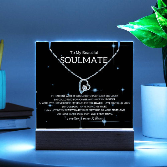 To My Beautiful Soulmate, I Want To Be Your Last Evething [Acrylic Plaque & Necklace]