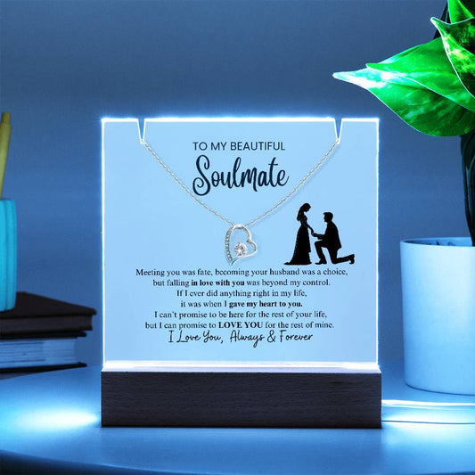 To My Beautiful Soulmate - I Was Right When I Gave The Control Of My Heart To You! [Acrylic Plaque & Necklace]