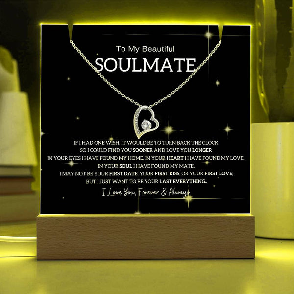 To My Beautiful Soulmate, I Want To Be Your Last Evething [Acrylic Plaque & Necklace]