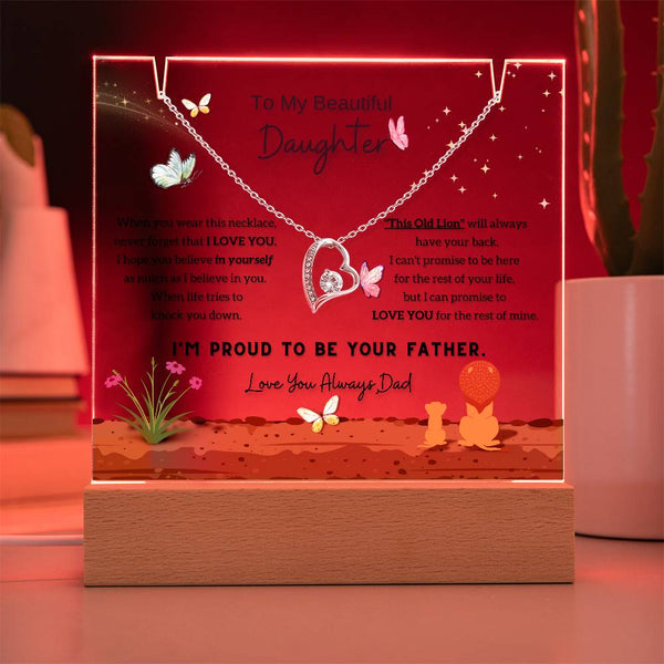 [Almost Gone] To My Beautiful Daughter, I'm proud to be your father [Acrylic Plaque & Necklace]