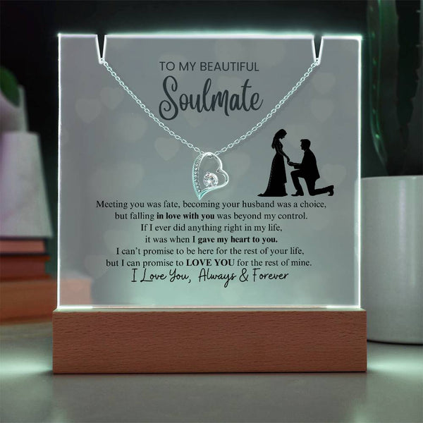 To My Beautiful Soulmate - I Was Right When I Gave The Control Of My Heart To You! [Acrylic Plaque & Necklace]