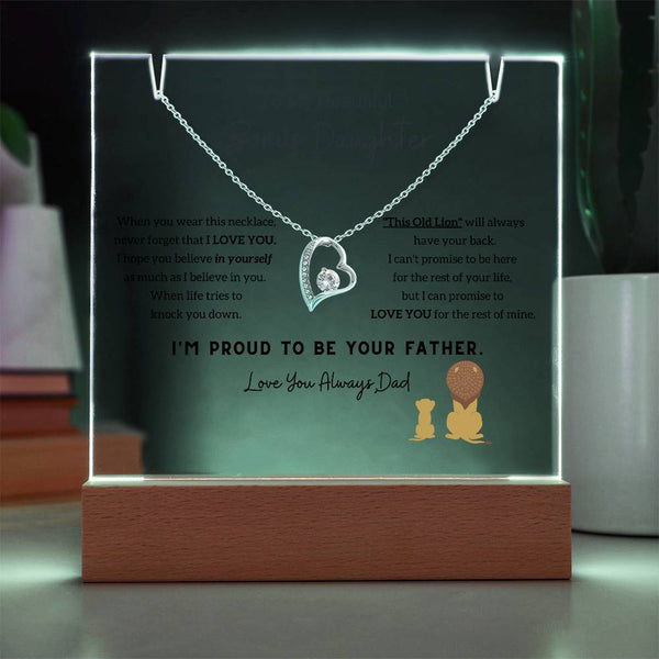 (Almost Gone) To My Bonus Daughter (Step Daughter) - I'm Proud To Be Your Father [Acrylic Plaque & Necklace]