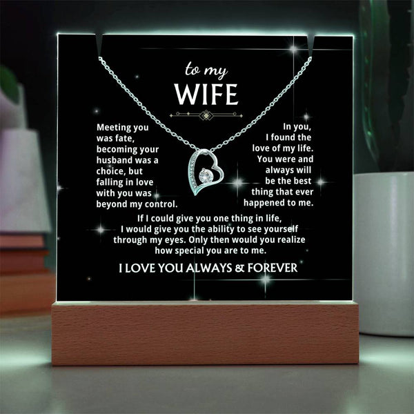 To My Wife - You were and always will be the best thing that ever happened to me [Acrylic Plaque &  Forever Love Necklace]