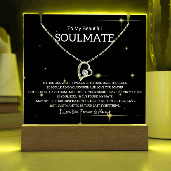 To My Beautiful Soulmate, I Want To Be Your Last Evething [Acrylic Plaque & Necklace]