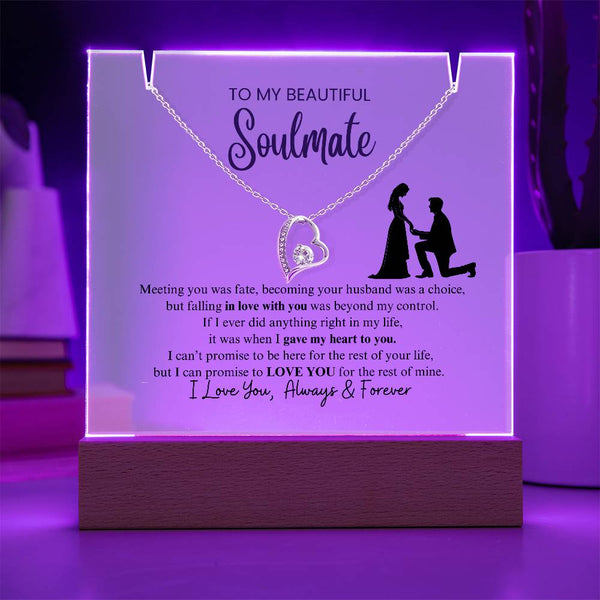 To My Beautiful Soulmate - I Was Right When I Gave The Control Of My Heart To You! [Acrylic Plaque & Necklace]