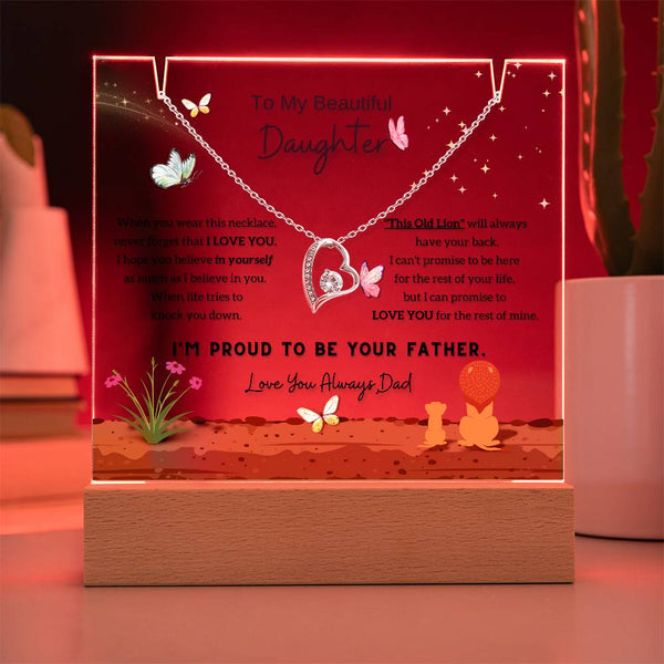 [Almost Gone] To My Beautiful Daughter, I'm proud to be your father [Acrylic Plaque & Necklace]