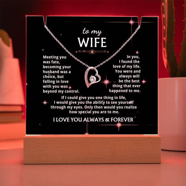 To My Wife - You were and always will be the best thing that ever happened to me [Acrylic Plaque &  Forever Love Necklace]