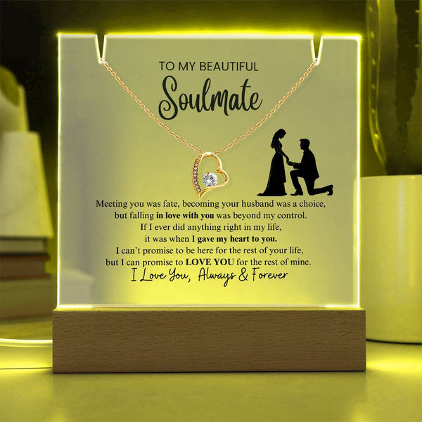 To My Beautiful Soulmate - I Was Right When I Gave The Control Of My Heart To You! [Acrylic Plaque & Necklace]