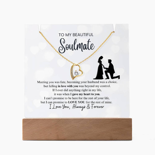 To My Beautiful Soulmate - I Was Right When I Gave The Control Of My Heart To You! [Acrylic Plaque & Necklace]