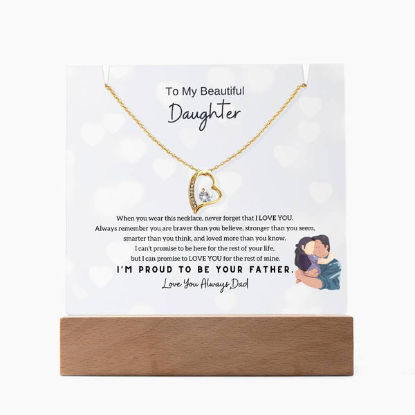 To My Beautiful Daughter, Never Forget That I Love You -  [Acrylic Plaque & Necklace]