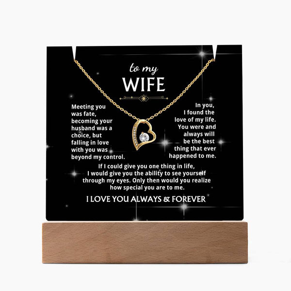 To My Wife - You were and always will be the best thing that ever happened to me [Acrylic Plaque &  Forever Love Necklace]