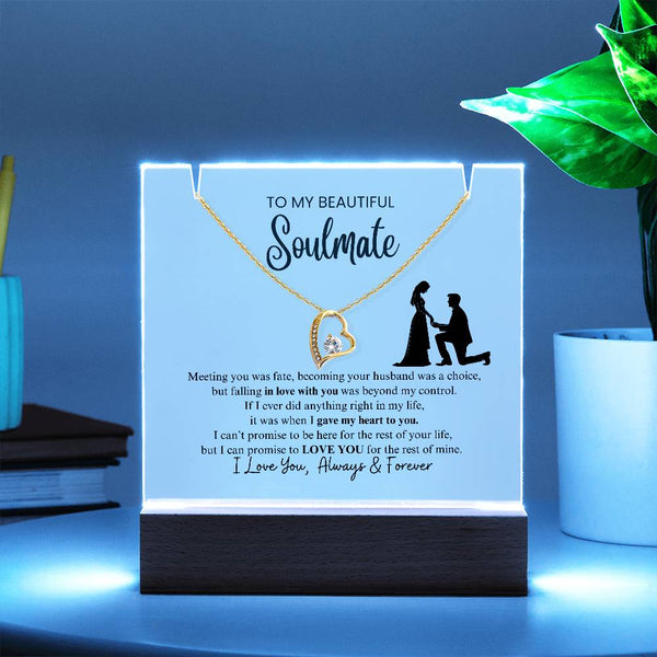 To My Beautiful Soulmate - I Was Right When I Gave The Control Of My Heart To You! [Acrylic Plaque & Necklace]