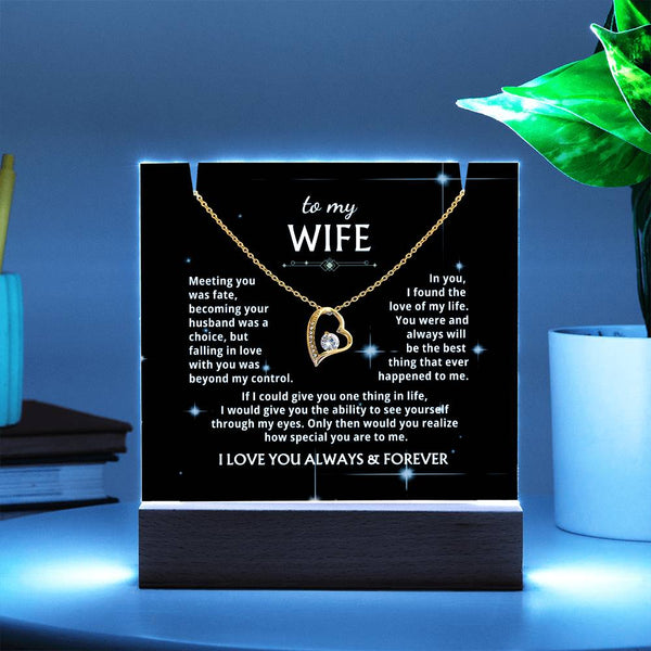 To My Wife - You were and always will be the best thing that ever happened to me [Acrylic Plaque &  Forever Love Necklace]