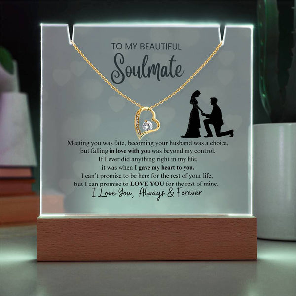To My Beautiful Soulmate - I Was Right When I Gave The Control Of My Heart To You! [Acrylic Plaque & Necklace]