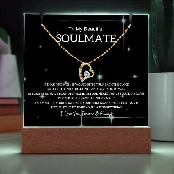 To My Beautiful Soulmate, I Want To Be Your Last Evething [Acrylic Plaque & Necklace]