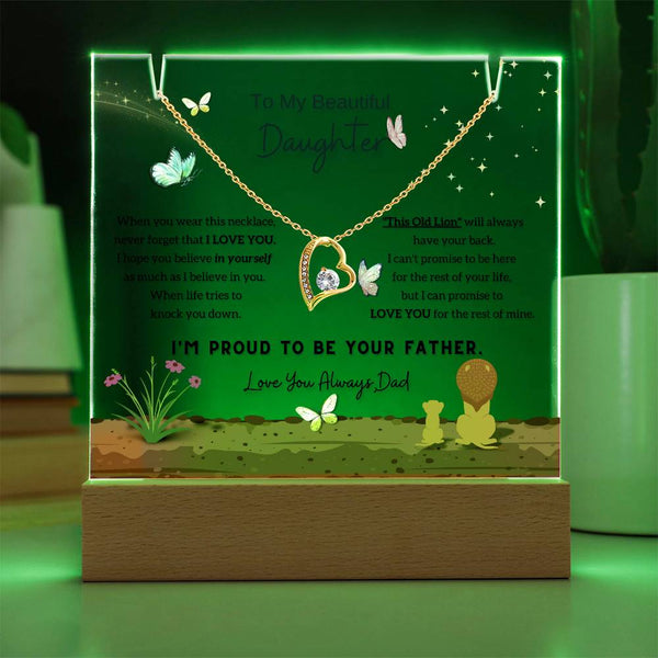 [Almost Gone] To My Beautiful Daughter, I'm proud to be your father [Acrylic Plaque & Necklace]