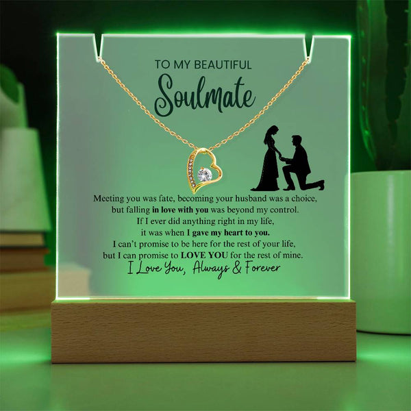 To My Beautiful Soulmate - I Was Right When I Gave The Control Of My Heart To You! [Acrylic Plaque & Necklace]