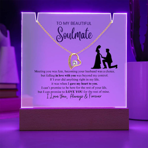 To My Beautiful Soulmate - I Was Right When I Gave The Control Of My Heart To You! [Acrylic Plaque & Necklace]