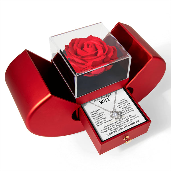 To My Wife - You were and always will be the best thing - Love Knot - Red Heart Rose Box