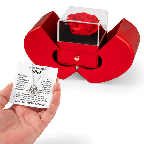 To My Wife - You were and always will be the best thing - Love Knot - Red Heart Rose Box