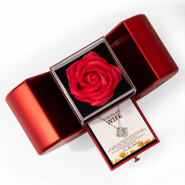 To My Wife - If I Had To Choose Between Loving You And Breathing - Love Knot - Red Heart Rose Box
