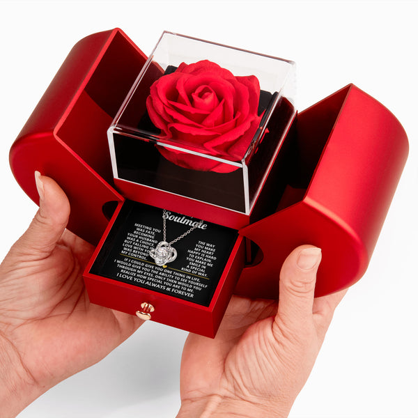 To My Souldmate, The way you make my heart happy is hard to explain - Red Heart Rose Box
