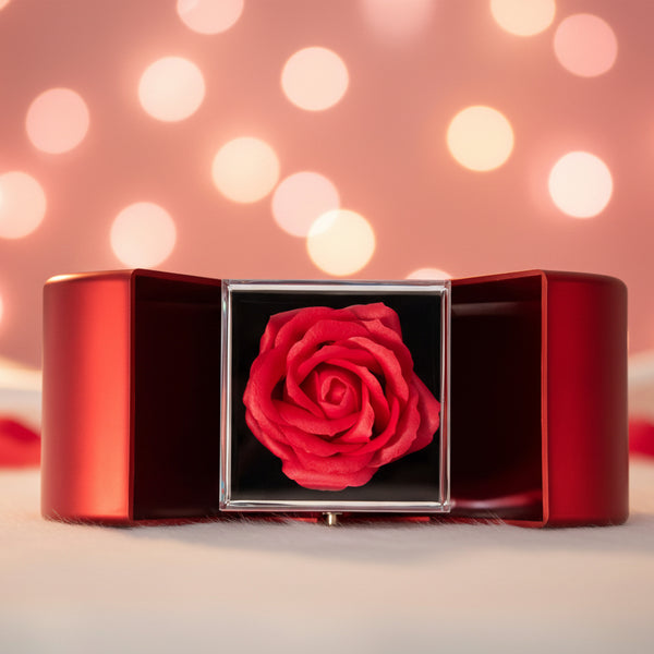 To My Beautiful Wife, I squeezed this necklace really tight and filled it with my love - Red Heart Rose Box