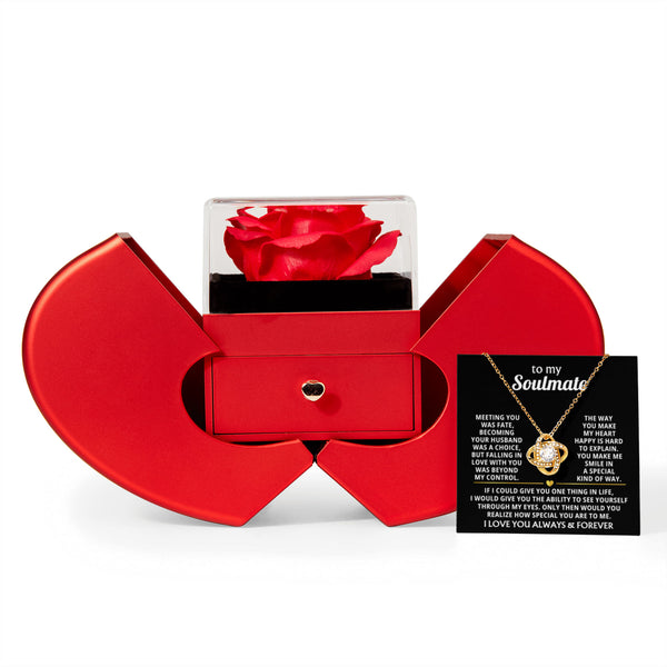 To My Souldmate, The way you make my heart happy is hard to explain - Red Heart Rose Box