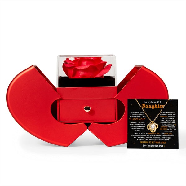 To My Daughter - Dad Will Always Be Here - Rose Box Love Knot