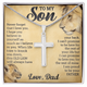 To My Son - This OLD LION will always have your back - Artisan Cross Necklace