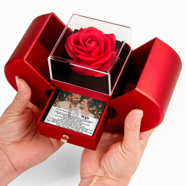 To My Beautiful Wife - In you I found the love of my life - Heart Rose Box - Personalized
