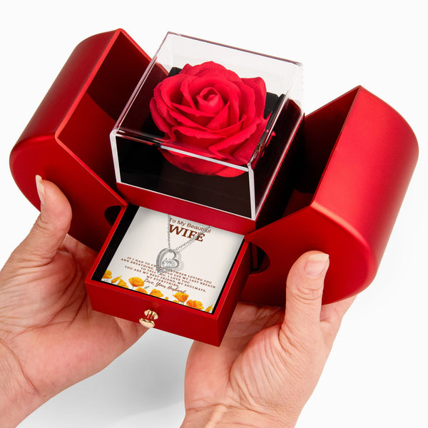 To My Wife - If I Had To Choose Between Loving You And Breathing - Forever Love - Red Heart Rose Box