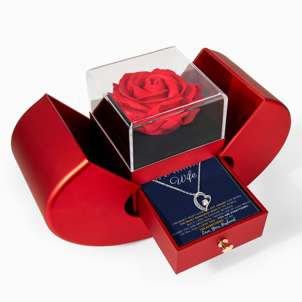 To My Gorgeous Wife - You are Everything, Yes Everything, to me - Forever Love - Red Heart Rose Box