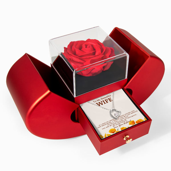 To My Wife - If I Had To Choose Between Loving You And Breathing - Forever Love - Red Heart Rose Box