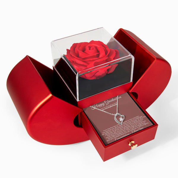 Happy Graduation, I am so proud of you and your accomplishments - Red Heart Rose Box