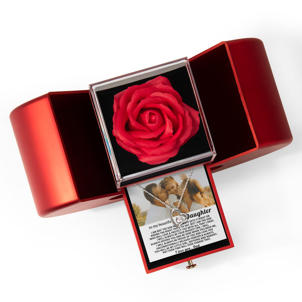 To My Beautiful Daughter,I will always be your biggest fan - my little girl - Heart Rose Box - Personalized