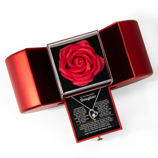 To My Beautiful Daughter - This necklace isn't just a gift, it's a piece of me - Heart Rose Box