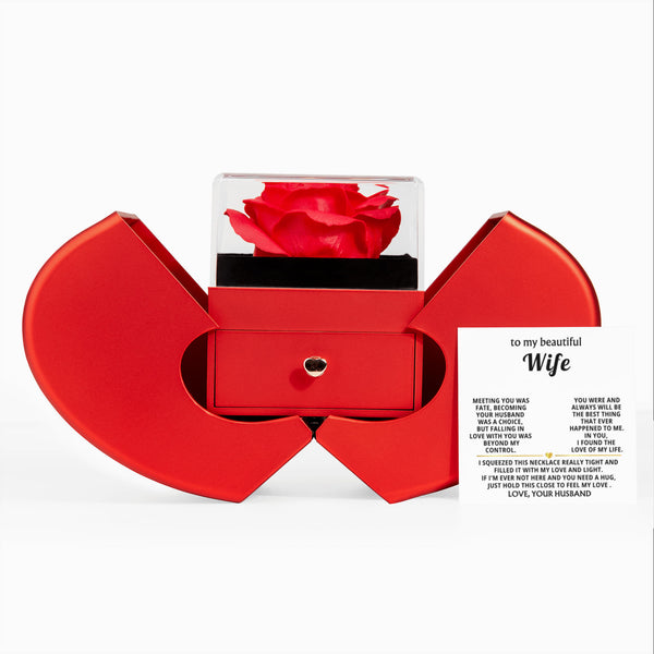 To My Beautiful Wife - realize just how special you are to me- Forever Love - Red Heart Rose Box