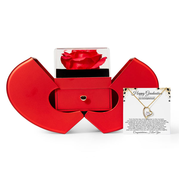 [ Few left only ] Happy Graduation, I am so proud of you and your accomplishments - Red Heart Rose Box