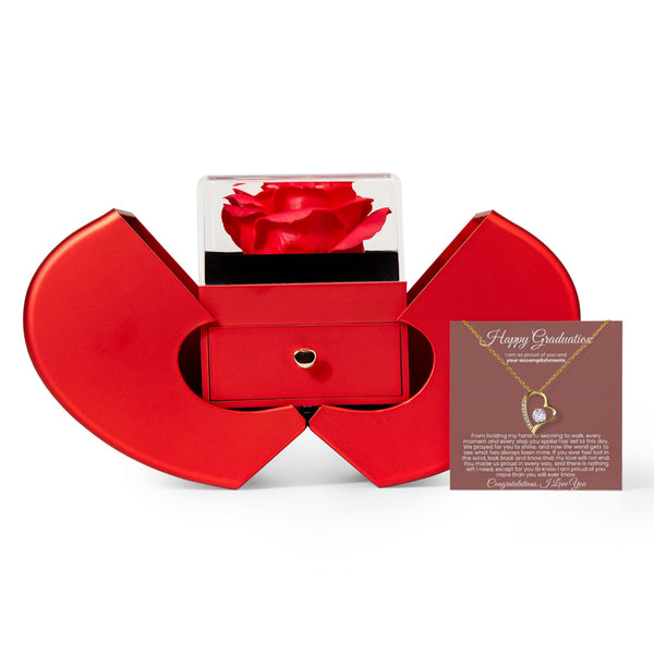 Happy Graduation, You made us proud in every way -  Red Heart Rose Box